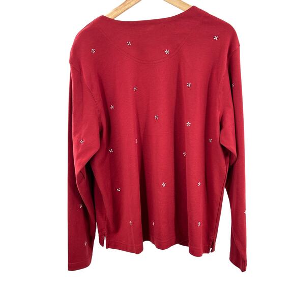 Bechamel Red Embroidered‎ Knit Cardigan Floral Size Xlarge - Picture 12 of 16